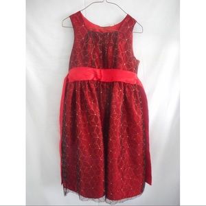 Cherokee Red Glittery Girls Holiday Dress size 10